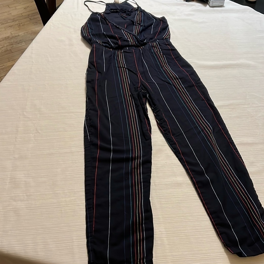 Dolan‎ Anthropologie Left Coast Striped Halter Jumpsuit Navy XS
